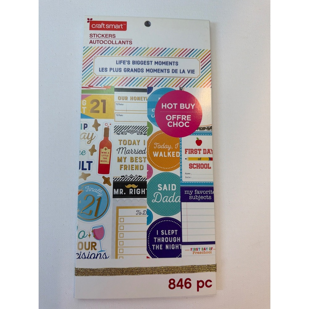 Craft Smart Life's Biggest Moments Stickers 846 pc Scrapbooking Journaling Book